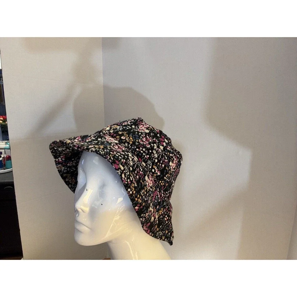 Floral Women’s Cloth Hat Bucket Hat Adjustable Sun Cap Packable Split Brim